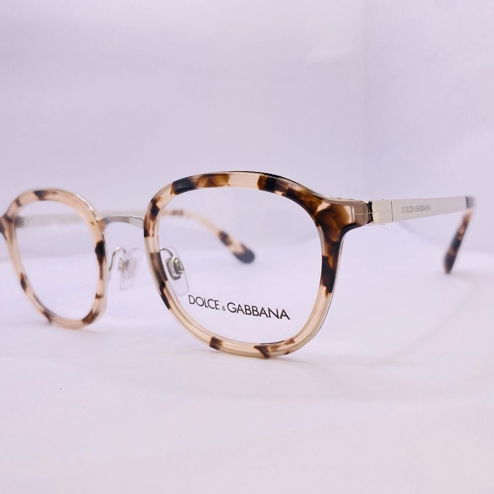 Dolce & Gabbana Eyeglasses Frames DG 1296 3548 48 [] 22 140 Floral Silver Pink